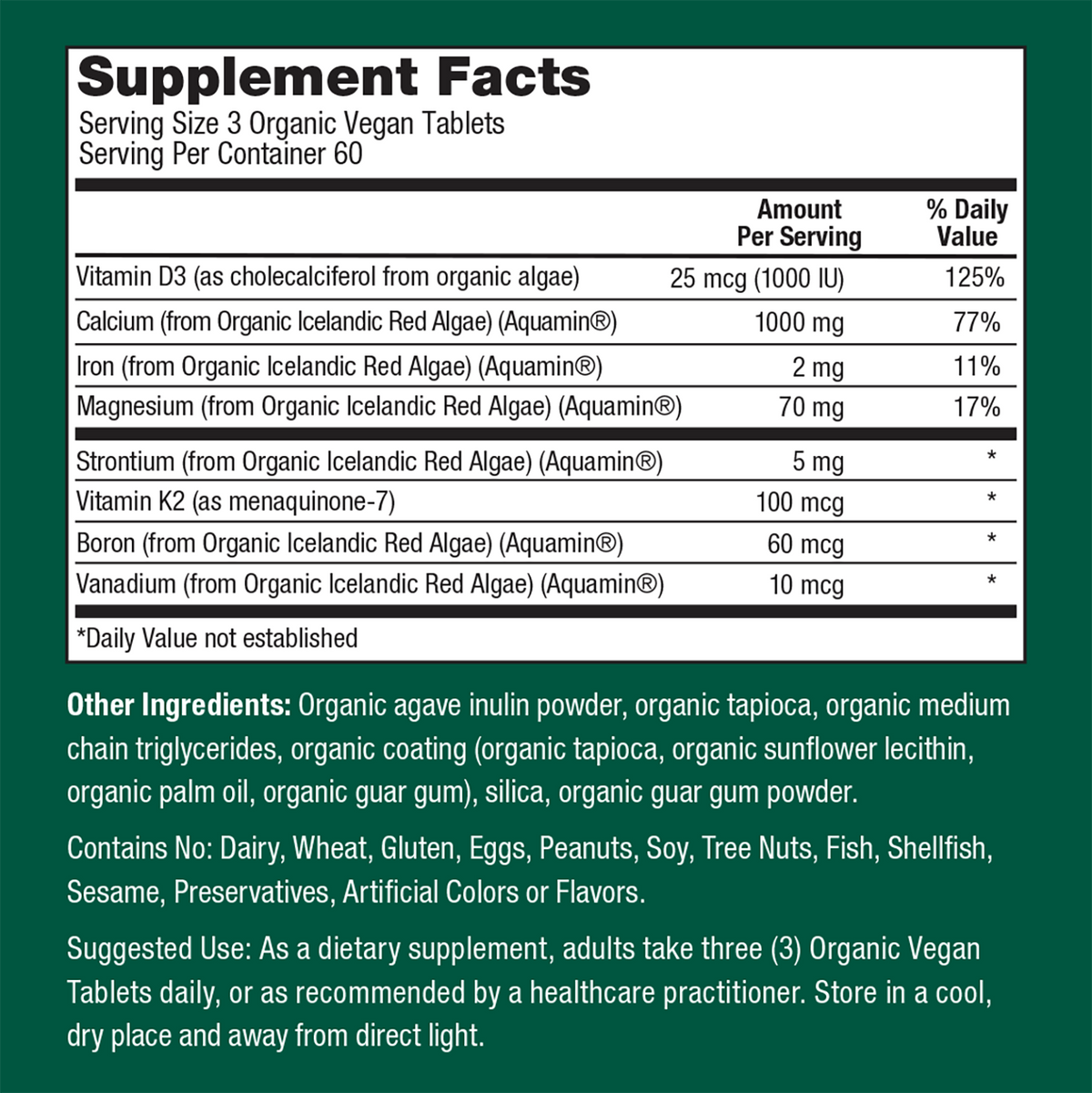 Organic Calcium - with D3, K2, & Magnesium