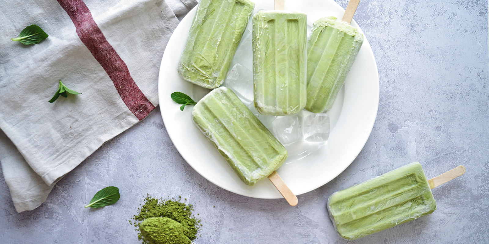 Matcha-Green Popsicles
