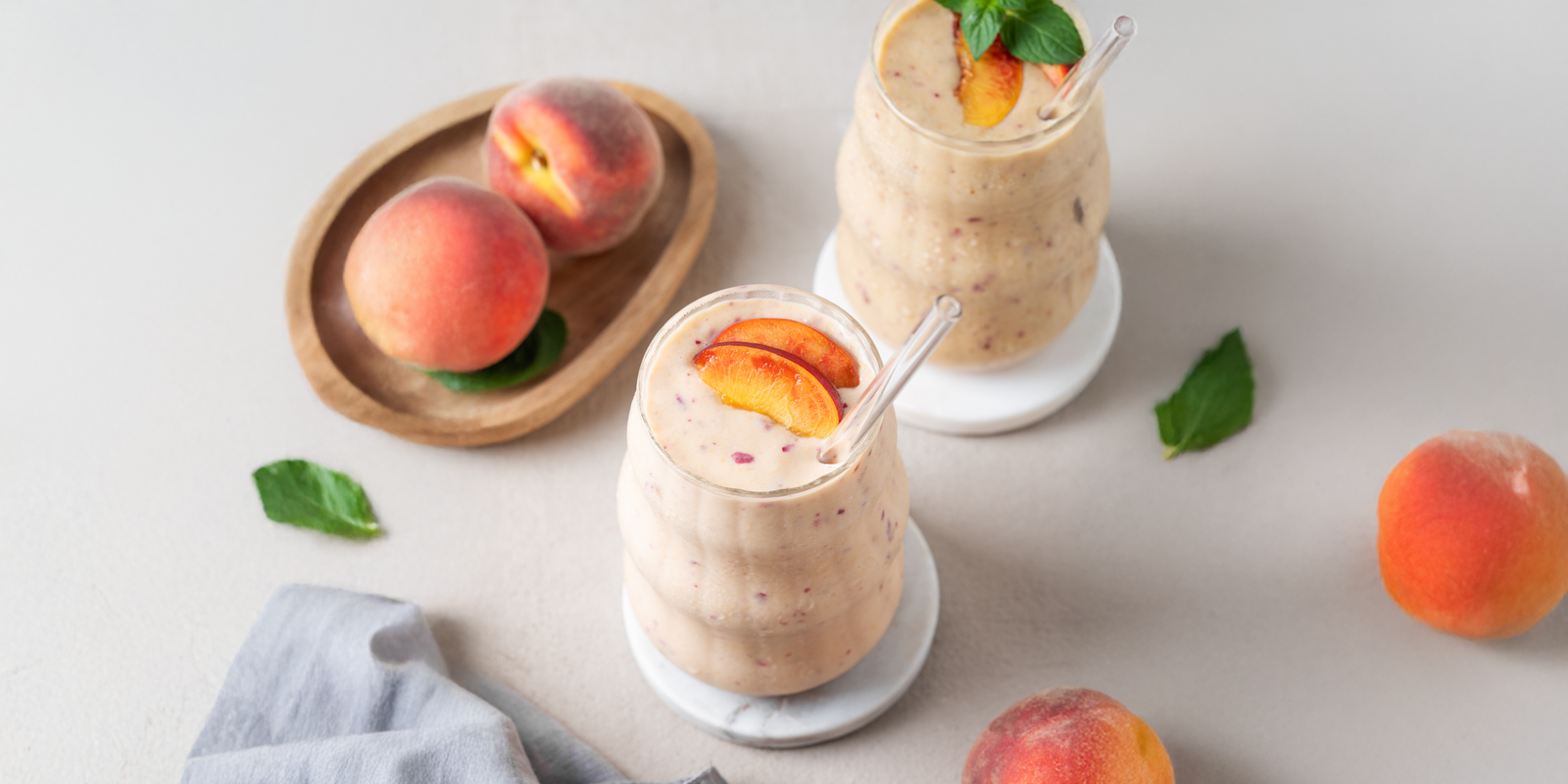 Peach Cobbler Protein Smoothie