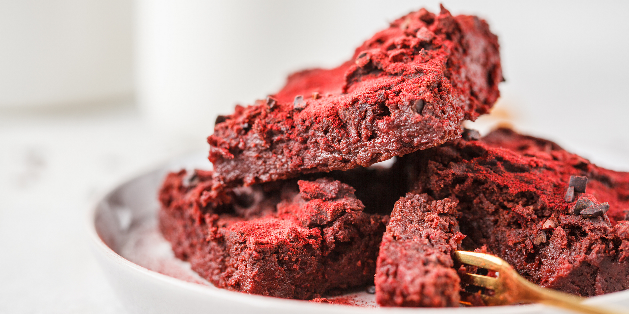 Vegan Red Velvet Protein Brownies